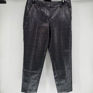 LOFT Riviera Shimmering Gray Silver Metallic Pants Womens Size 4